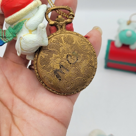 Lot of 3 Christmas Vintage Ornaments Bears, Enesco Lustre Mouse Bear Toy Box - Picture 4 of 8